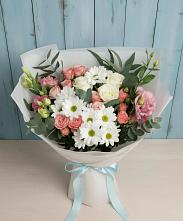 Букет цветов из:  Розы, Лизиантусы и Хризантемы в Железнодорожном Иркутской области