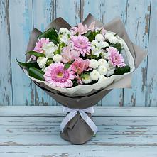 Букет цветов из:  Герберы, Альстромерии и Хризантемы #REPLACE_PRED# Железнодорожном Иркутской области