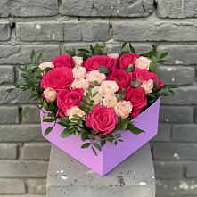 Цветочная композиция из Розы в коробке в Железнодорожном Иркутской области