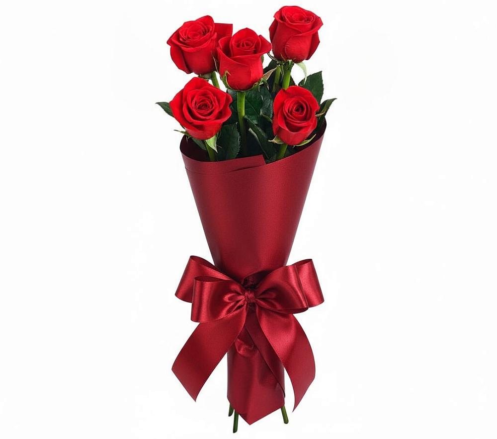 Букет 5 Красных роз Эдлесс Лав в Железнодорожном Иркутской области