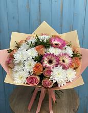 Букет цветов из:  Розы, Герберы и Хризантемы в Железнодорожном Иркутской области