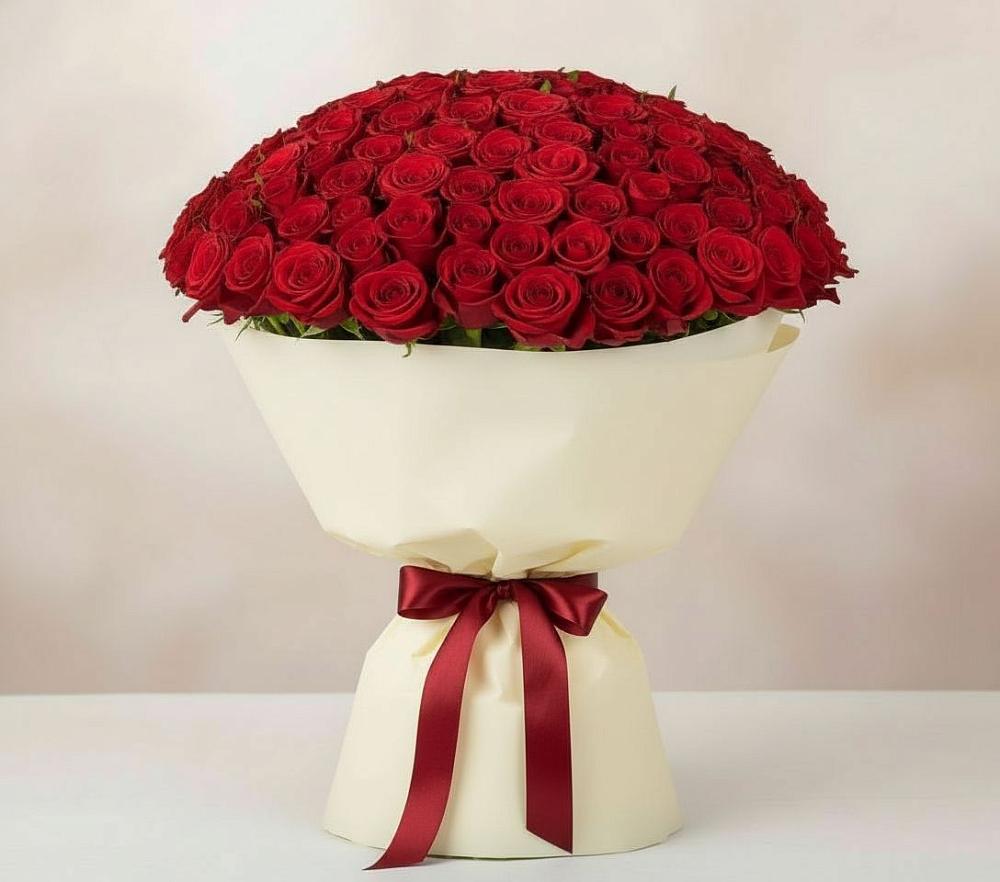 Букет 101 Красная роза Милано в Железнодорожном Иркутской области