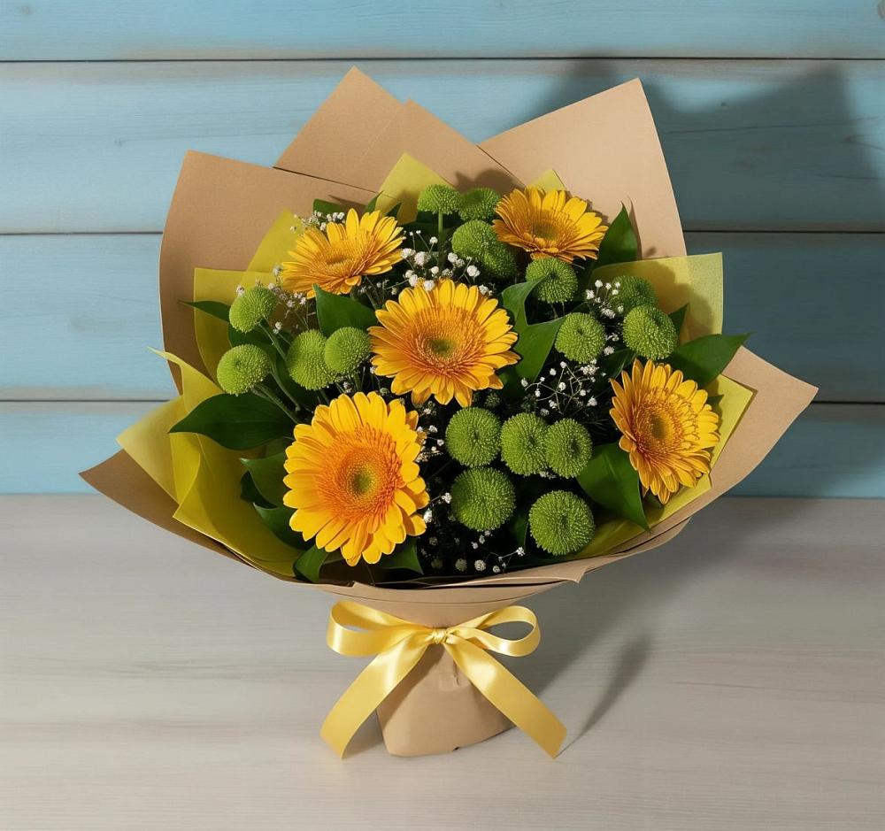 Букет цветов из: Герберы и Хризантемы в Железнодорожном Иркутской области