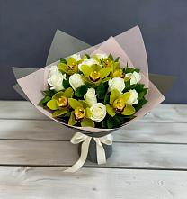 Букет цветов из:  Орхидеи и Розы в Железнодорожном Иркутской области