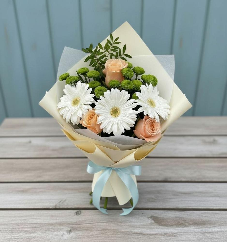 Букет цветов из: Герберы, Розы и Хризантемы в Железнодорожном Иркутской области