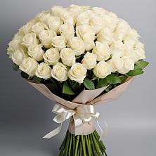 Букет 101 беля роза Белоснежка в Железнодорожном Иркутской области
