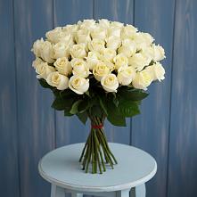 Букет 51 Белая роза Эдлесс Лав в Железнодорожном Иркутской области