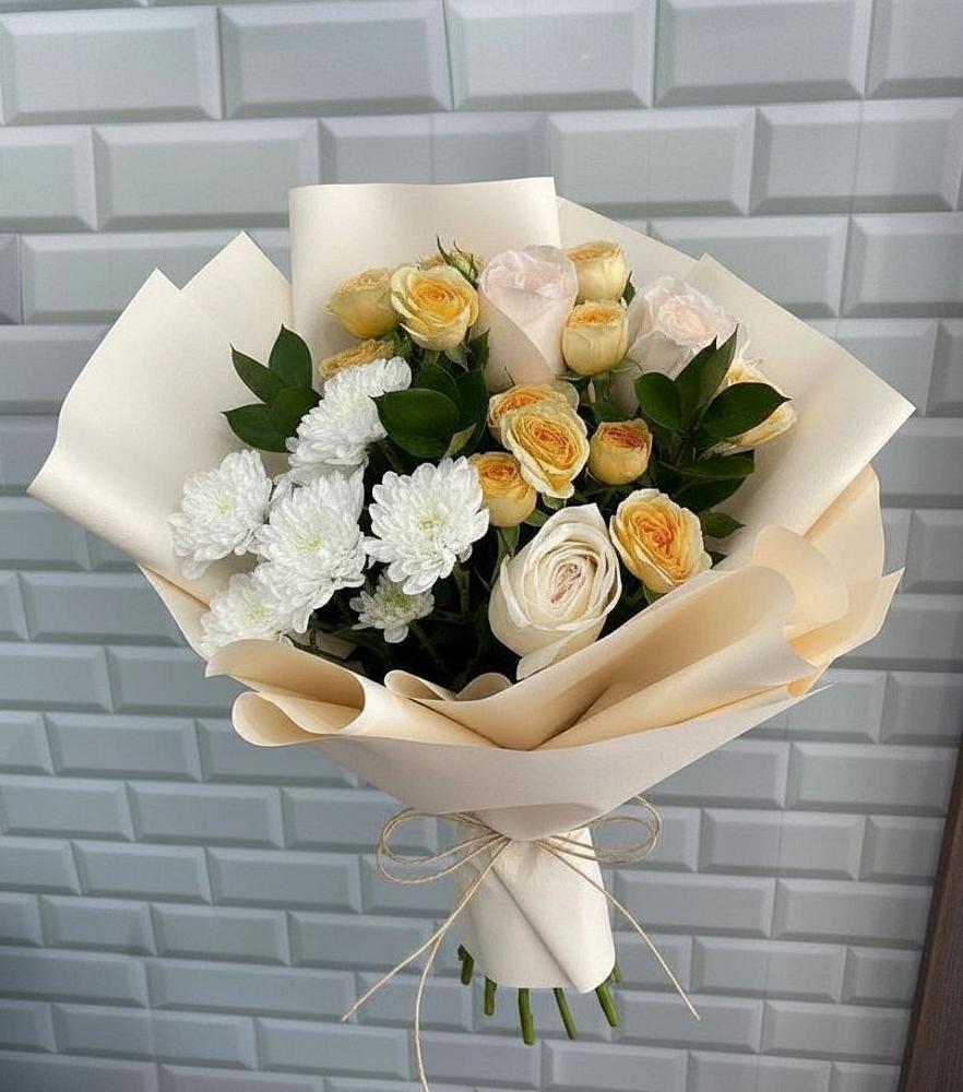 Букет цветов из: Розы и Хризантемы в Железнодорожном Иркутской области