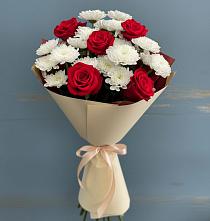 Букет цветов из:  Розы и Хризантемы в Железнодорожном Иркутской области