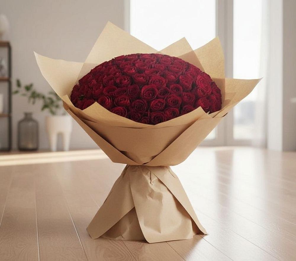 Букет 101 Красная роза в Железнодорожном Иркутской области