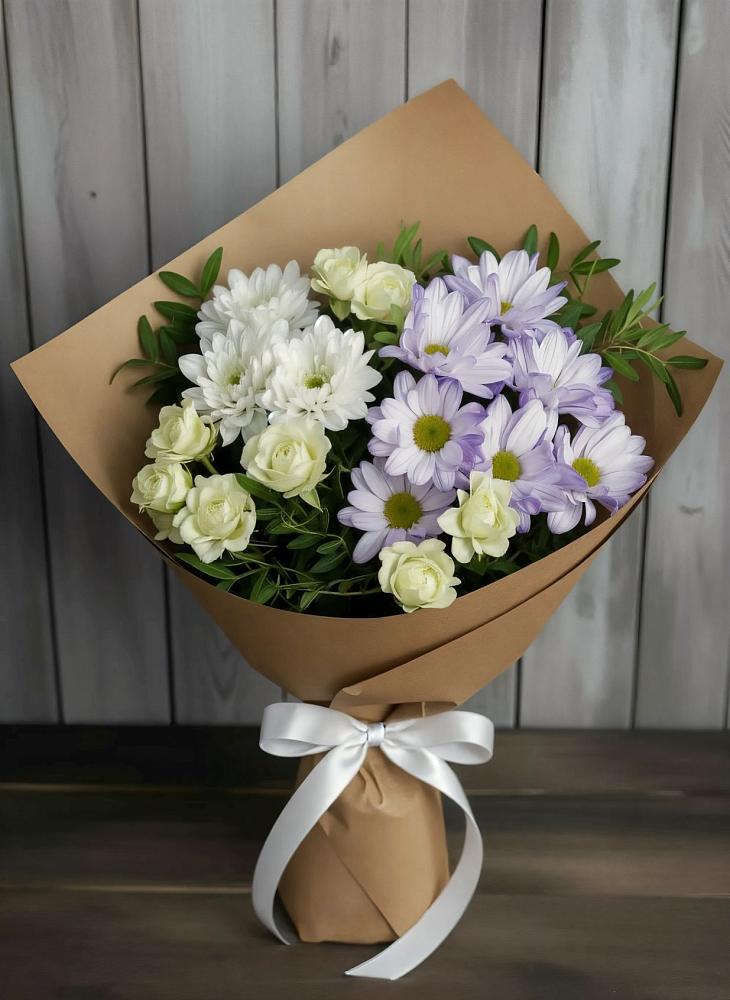 Букет цветов из: Хризантемы и Розы в Железнодорожном Иркутской области